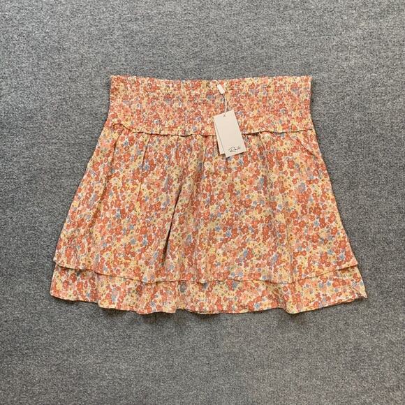 Rails Skirt Womens XL Extra Large Multi Addison Wildflower Smocked Waist Tiered - Picture 2 of 10